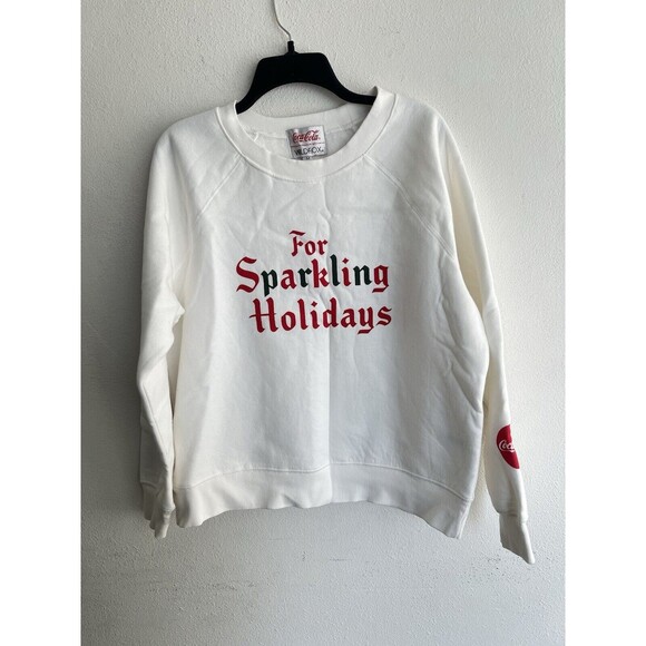 NEW Wildfox X Coca-Cola Sparkling Holidays Sweatshirt Oversized Medium - Picture 2 of 8